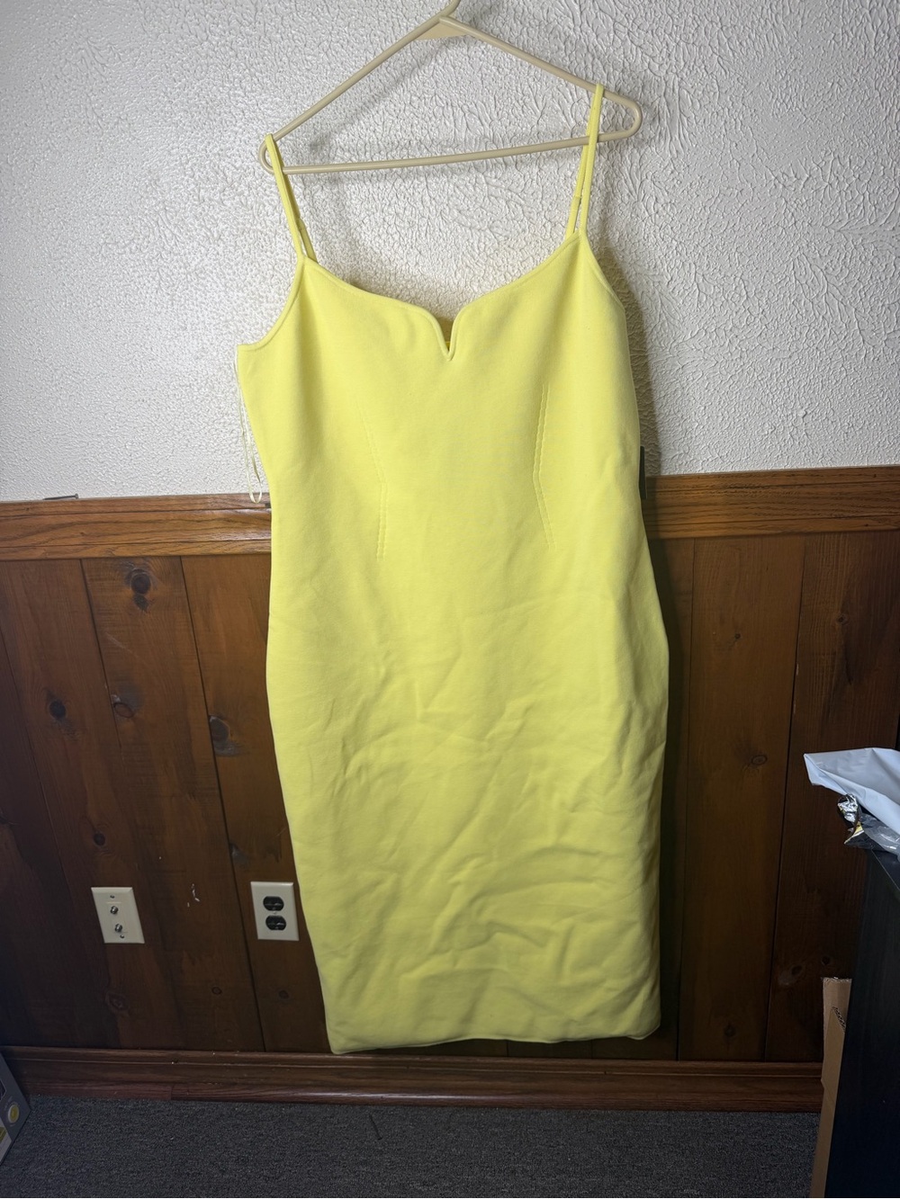 Express Yellow Spaghetti Strap Midi Dress